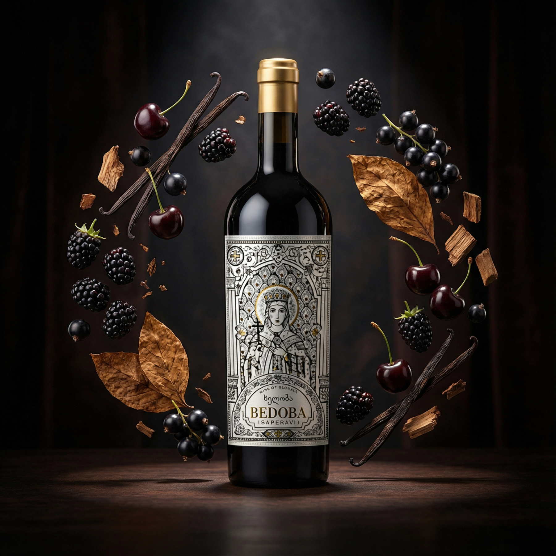 AI productfotografie wijnfles - marketingbeeld